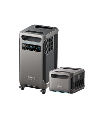 Anker SOLIX F3800 Tragbare Powerstation mit BP3800 Erweiterungsakku, 7,68kWh LiFePO4-Akku, bis 12.000W Leistung, Solargenerator, Stromreserve Zuhause, Wohnmobil und Camper, Outdoor-Camping, Notfall