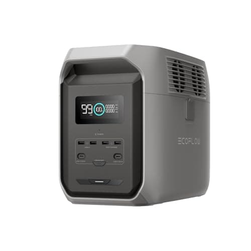 EF ECOFLOW DELTA 3 1500 Tragbare Powerstation, 1536 Wh Batterie LiFePO4, 1,5 Std. volle Aufladung, 1800 W (3 600 W Spitze), Solargenerator für Notfälle, Wohnmobile, Camping und Stromausfälle