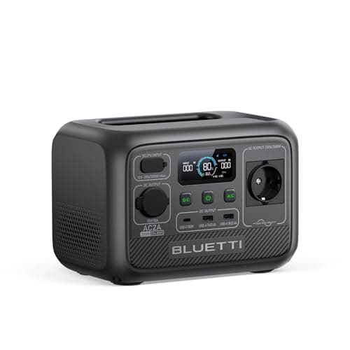 BLUETTI Tragbare Powerstation AC2A, 204Wh LiFePO4 Akku 300W (600W Power Lifting) AC Ausgang, Aufladen von 0-80% in 40 Min., Solar Generator für Outdoor Camping (Solarmodule optional)