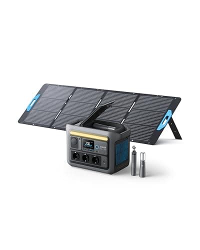 Anker SOLIX C800 Plus Tragbare Powerstation mit 200W Solarpanels, 1200W (1600W Spitzenleistung) Solargenerator für Campingbeleuchtung, 768Wh LiFePO4 Akkus für Camping, Wohmobil, Reisen, Stromausfall