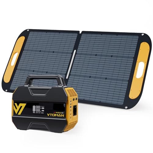 VTOMAN FlashSpeed 300 Tragbare Powerstation 230Wh - 300W(Spitze 600W) Solar Generatoren Paket mit 110W Solarpanel, LiFePO4 Batterie, 3000 Zyklen, 100W Typ-C/230V AC für Camping, Wohnmobil, Angeln