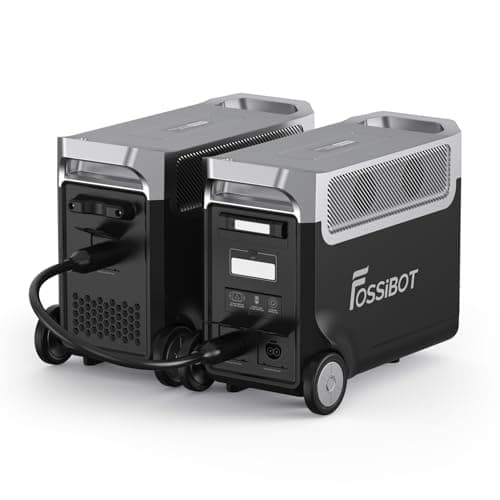 FOSSIBOT F3600 Pro 7,68 kWh/3600W Powerstation für zu Hause, mit extra Akku, Tragbarer Solargenerator mit Griff und Rädern für Haus, Wohnmobil, Notfall