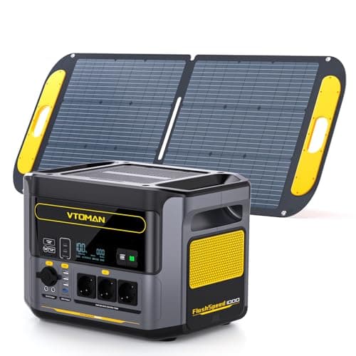 VTOMAN FlashSpeed 1000 Tragbare Powerstation mit 110W Solarpanel - 828Wh LiFePO4 Solar Generator mit 3 x 1000W AC Ausgänge(Spitze 2000W), 100W USB-C,Schnellladung 0-80% in 1 Stunde für Reise Camping