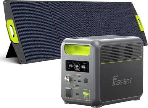FOSSiBOT F1200 Solargenerator mit 200W Solarpanel, 1024Wh LiFePO4 Tragbare Powerstation 2 1200W AC Steckdose Mobile Stromversorgung für Wohnmobil Outdoor, Heimwerken und als Notstromaggregat