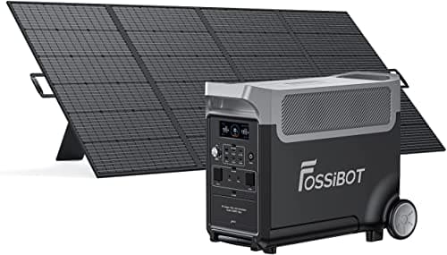 FOSSiBOT F3600 Pro Solargenerator mit 420W Solar Panel, 3840Wh LiFePO4 Tragbare Powerstation, 3x230V AC Ausgang 3600W (7200W Peak), Stormerzeuger, LED-Licht für Outdoor Camping, Wohnmobile, Ausfälle
