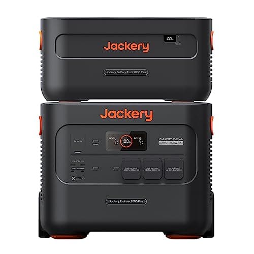 Jackery Explorer Kit 4000, Explorer 2000 Plus 2042,8 Wh mit 1 x E2000 Plus Erweiterbarer Akku bis zu 4,085.6 Wh, Tragbare Powerstation LiFePO4-Batterie, für Outdoor Camping/Notfall