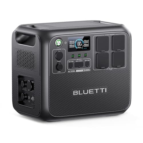 BLUETTI Solar Generator AC200L, 2048Wh LiFePO4 Akku, erweiterbar auf 8192Wh mit 4 2400W AC Ausgängen (3600W Power Lifting), Solargenerator für Camping, Hausgebrauch, Notfall