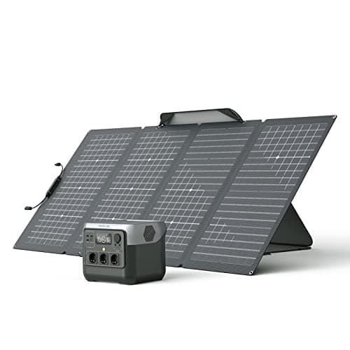 EF ECOFLOW RIVER 2 Pro Powerstation, 768 Wh LiFePO4 Batterie Solar generator mit 220 W Solar panel, 3x 300 W AC-Steckdosen (Spitze 1600 W), tragbare Powerstation für Camping, im Freien
