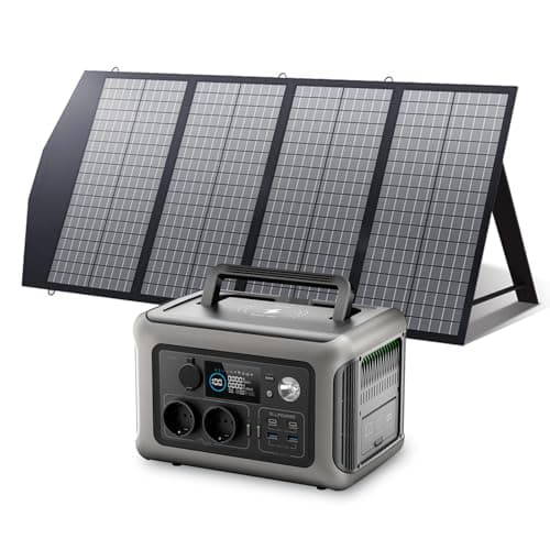 ALLPOWERS Solargenerator R600 mit 140W Solarpanel, 299WH LiFePO4 Batterie, 2x 600W (1200W Spitze) AC Ausgang Tragbare Powerstation, Mobile Stromversorgung für Garten Reise Camping Wohnmobil Notfall