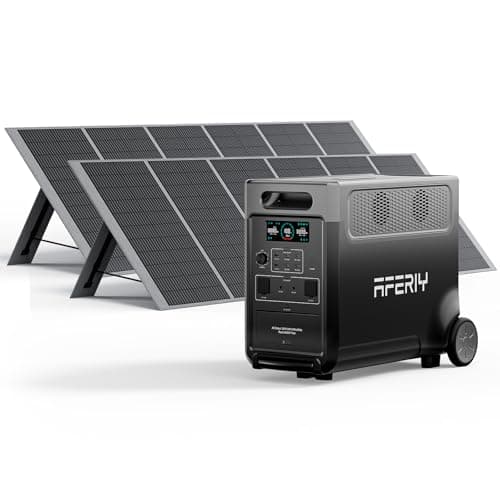 AFERIY Solar Generator 3600W mit 2x 400W Solarpanel, 3840Wh Tragbare Powerstation LiFePO4 Batterie, 220V-240V, Faltbar Solarpanel mit USB, IP65, für Outdoor Camping, Reise, Stromausfälle