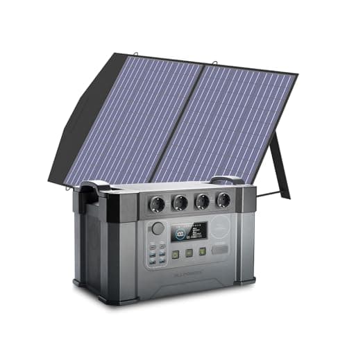 ALLPOWERS S2000 Pro Tragbares Powerstation mit 100W Faltbares Solarpanel 1451Wh 2400W AKKU Solargenerator Mobiler Stromspeicher Power Station(4000W Spitzenwert) für Home Notfall Camping RV Reise