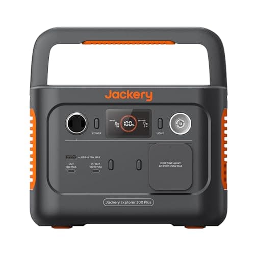 Jackery Explorer 300 Plus Tragbarer Powerstation, 256 Wh Solargenerator mit LiFeP04,bis zu 300W Leistung, Balkonkraft für Notstrom/Camping/Wohnmobile/zu Hause