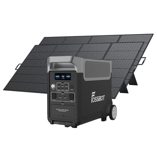 FOSSiBOT F3600 Pro 3840Wh LiFePO4 Tragbare Powerstation mit 2x420W Solarpanel, Solar Generator 3x230V AC Ausgang 3600W (7200W Peak), Stromspeicher, LED-Licht für Outdoor Camping, Wohnmobile, Reisen